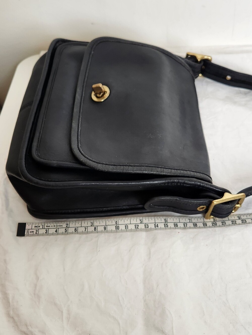 Vintage Black Leather Coach Purse - Picture 9 of 16